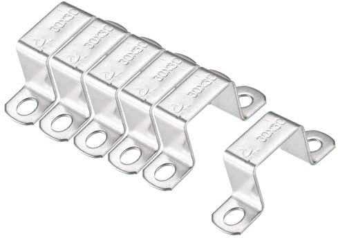 MACHSWON 28 x 32mm U Shaped Strut Connector Bracket 304 Stainless Steel Square Pipe Clamp for Door Closed Bar Holder 12pcs