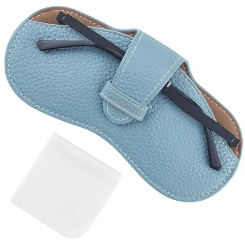 CREATCABIN Custodia in Pelle per Occhiali da Sole Borsa per Occhiali Portatile Custodia Sottile da Viaggio Leggera Vista con Panno in Fibra Morbido La 17.5x8.7cm