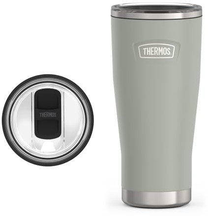 THERMOS ICON SERIES - Vaso frío de acero inoxidable con cierre deslizante, 680.4 g, River Rock