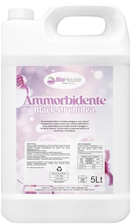 Ammorbidente Lavatrice Professionale Profumato 5 Litri Detersivo Lavatrice Liquido Concentrato 100 Lavaggi Protegge e Cura i Tessuti Facilita e Stiratura (Black Orchidea)