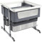 Mixtric Babywiege, Beistellbett, Zwillinge Wiege Für Babys, Wagen Für 2 Babys, Höhenverstellbar, Tragbar, Für Zwillinge,B