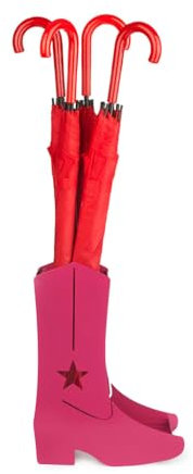 Balvi Porte-Parapluie Country Boots Couleur Rose Bonne Circulation de l'air, bac de récupération de l