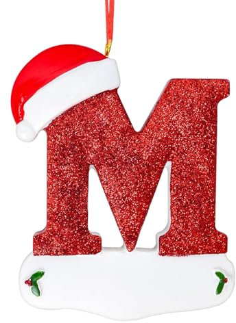 Christmas Tree Decorations, Xmas Personalized Alphabet Letter Pendant Ornament Decorations, Christmas Party Hanging Decor Xmas Gift (M)