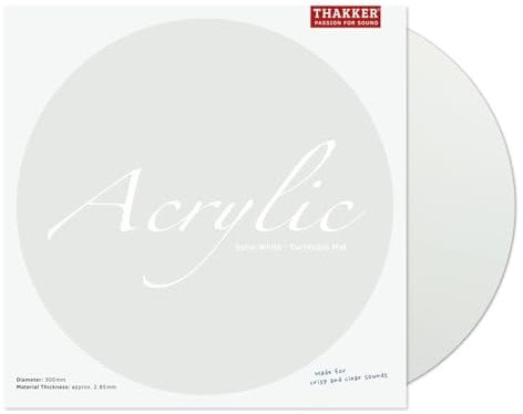 THAKKER Acrylic Mat Satin White - Plattentellerauflage aus satiniertem Acrylglas - Weiß | 300 mm Durchmesser | für 12' Plattenteller