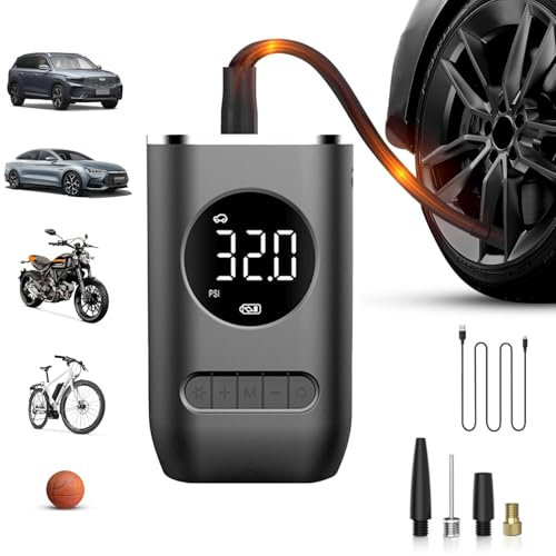 JGGQSY Tyre Inflator Air Compressor for Nissan Micra K13, USB Rechargeable Battery 150PSI Portable Car Tyre Pump One Click Pump Tire Inflator