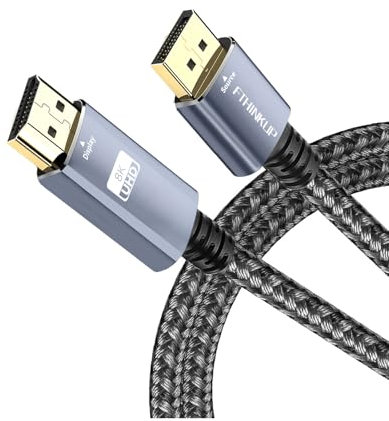 Forinces 8K DisplayPort to HDMI Cable 6FT 8K@60Hz 4K@120Hz Unidirectional DP 1.4 to HDMI 2.1 Cable 32.4Gbps Support HDR/HDCP 2.2/DSC 1.2 Compatible with Monitor, Dell, HP, HDTV, AMD NVIDIA