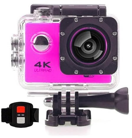 BSLVWG 4K Action Camera 20MP WiFi 30M Waterproof Sports Camera Underwater Camera for Vlog With Ultra HD 170°Wide-Angle 2.4G Remote Control Anti-Shake 2.0'' LCD Screen with Accessories Kit (Pink)