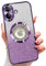 für iPhone 16 Hülle, kompatibel mit MagSafe, mit Kameraschutz, Glitzer Silikon Handyhülle Kompatibel mit iPhone 16 Stoßfest Kratzfest, Niedliche Phone Case für Frauen und Mädchen Lila