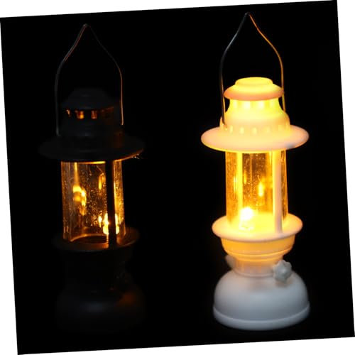 HYTROVE 2stücke Miniatur Retro Öllaternen Für Puppenhaus Licht Deko Für Miniaturszenen Niedliche Hausaccessoires Für Kreative Gestaltung Ohne Batterie