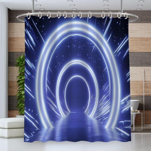 MULERN Badezimmervorhang, Bogen Tunnel Duschvorhänge, Vorhang für Dusche, Wasserdicht Shower Curtains, Traum Badvorhang für Badezimmer, Badvorhänge, 180 x 180 cm