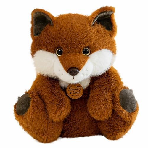 AQCQDQ Fuchs Plüsch Plüschtier, Kuscheltier Fuchs, Plüsch Braun Fuchs Plüschtier Fuchs, Fuchs Plüschtiere Großer, Geschenk für Jungen und Mädchen (25 cm,Sitzen)