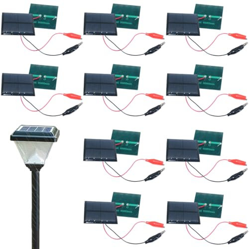 10pcs mini panneaux solaires, 150mA 3V Panneau solaire avec câble, pratiques à l'épreuve des météo, pour fabriquer des lumières de pelouse Appareils à faible puissance Projets scientifiques mini-pann