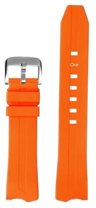 BWBVHRHZY Gummiarmband passend for Hamilton Adventure H24585331 24551331 H24595331 Elvis 80th Herrenuhrenarmband 20 mm(Orange silver pin)