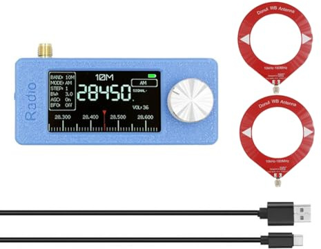 Koolenry SI4732 Mini Radio Receiver+Loop Antenna 10Khz-180Mhz Portable Radio Receiver AM FM Radio HF SW MW VHF Mini SI4732 Radio