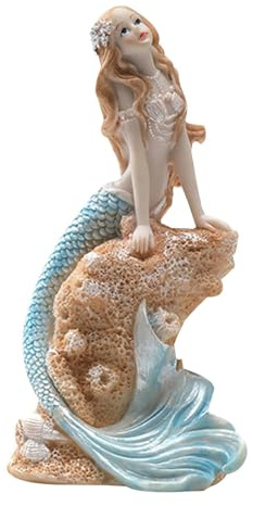 Meerjungfrau-Aquarium-Statue – 6 Miniatur-Figuren aus Harz für Aquarium & Schreibtisch | DIY Dekoration für Fischtank, Thematische Meerjungfrauen-Figuren, Haustierzubehör für Unterwasserwelten