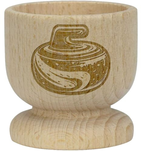 Azeeda 'Curling Stone' Wooden Egg Cup (EC00031790)