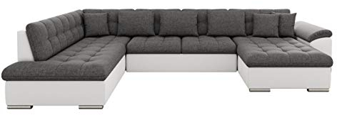 Mirjan24 Eckcouch Ecksofa Niko, Design Sofa Couch mit Schlaffunktion U-Sofa Große Farbauswahl Wohnlandschaft (Ecksofa Rechts, Soft 017 + Lux 06)