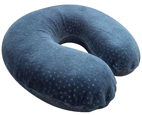 Pikolin Home - Cuscino in memory foam cervicale da viaggio di durezza bassa, traspirante e con federa dotato di cerniera per facilitarne il lavaggio