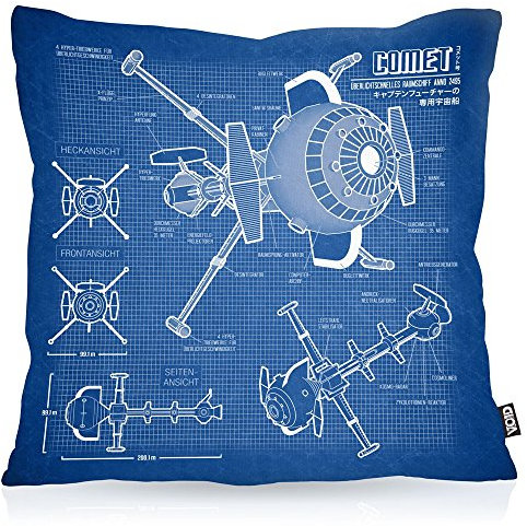 VOID Future Comet Kissenbezug Kissenhülle Outdoor Indoor Captain, Kissen Größe:80 x 80 cm
