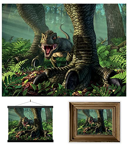 3D LiveLife Linsenförmige Wandkunst Drucke - Kleiner Rex von Deluxebase. Ungerahmtes 3D Dinosaurier Poster. Perfekter Wandfüller. Original kunstwerk lizenziert von bekannt künstler, Jerry LoFaro
