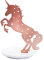 Bewaltz Einhorn-Schmuckständer, Schmuckturm, Ohrring-Halskette, Ring, Armband, Schmuck-Display mit Tablett, niedliches rotgoldenes modernes Einhorn-Design, Schmuckbaum mit weißem Sockel