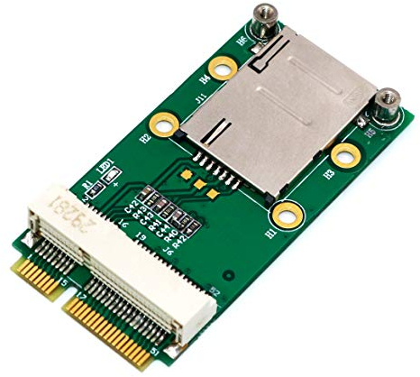 Mini Adaptateur PCI-E avec logement pour Carte SIM pour 3G / 4G, WWAN LTE, Carte GPS avec Support de Carte SIM Auto-élastique