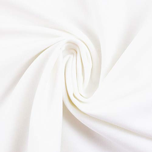 Viskose 100% - Sommer-Blusen-Stoffe Uni - 0,50 m - Stoffe Meterware (Rohweiß)