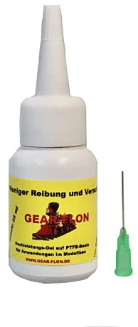 GEAR- FLON Hochleistungsöl auf Teflon Basis Modellbahn 25ml mit Dosiernadel by partCore