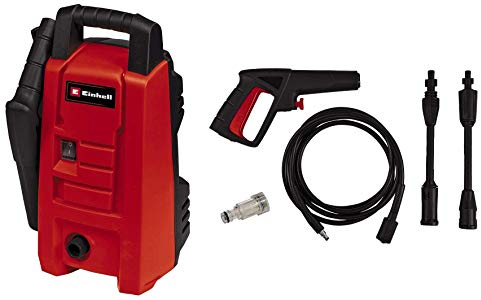Einhell Hochdruckreiniger TC-HP 90 (1200 W, max. 90 bar, Ausgabe max. 372 L/h, Tragegriff, Wasseranschluss + integrierter Filter, inkl. Pistole, Schlauch, Lanze, Düse und Flächenreiniger)
