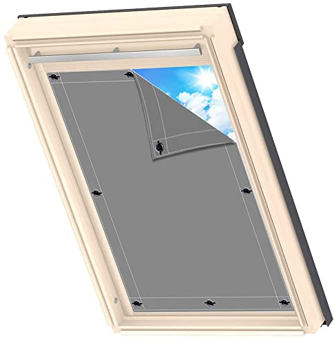 AIYOUVM Tenda per Lucernario 60x120cm Oscurante, Protezione dal Sole, Lucernario da Tetto Tende per Finestre Piccole per Vetri Finestre Tenda -Grigio
