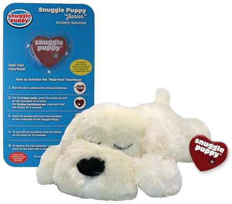 Snuggle Puppy Junior – Herzschlag Verhaltenshilfe Welpenspielzeug – Welpe Herzschlag Spielzeug Einschlafhilfe (Golden)