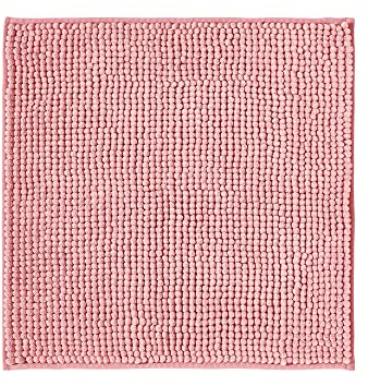 Decomira Badematte rutschfest | Als Badteppich Set kombinierbar | Badezimmer-Teppich Bad-Vorleger waschbar aus Chenille | Duschvorleger für Dusche, Badewannen, WC Vorleger | Rosa - 45x45 cm