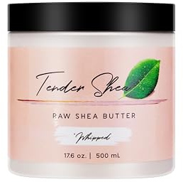 Whipped Organic Raw Shea Butter 500ml (16.9 oz) | 100% Pure Natural Moisturizer for Face, Body & Hair – Lightweight, Deeply Nourishing & Soothing for Dry Skin & Hair