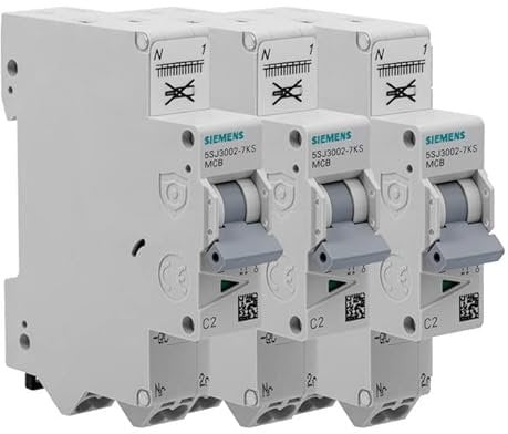 Lot de 3 disjoncteurs Auto P+N 2A