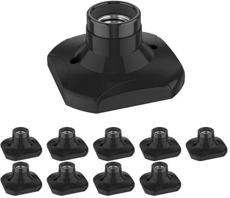 ledscom.de 10 Stück Deckenleuchte/Lampenfassung ELEKTRA, schwarz, 1x E27 max. 60W