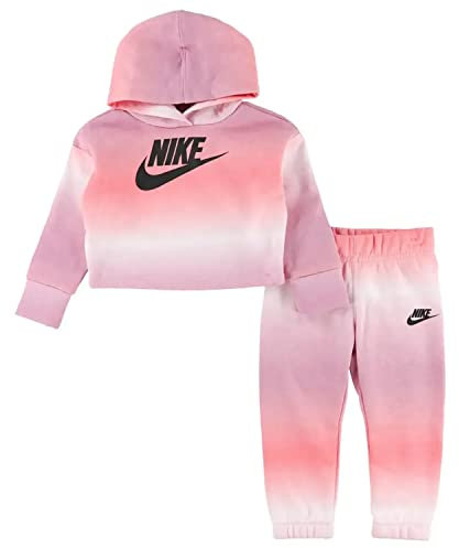 Nike -TUTA COMPOSTA DA FELPA E PANTALONE -FELPA CON CAPPUCCIO -FELPA CON ORLO E POLSINI A COSTE -FELPA CON LOGO PANTALONE CON GIROVITA ELASTICO 12 mesi rosa A0S