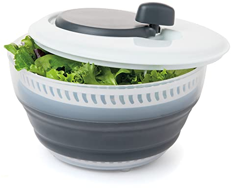 Prepworks by Progressive Égouttoir pliable et passoire pour préparation de salade et lavage des aliments (3 litres, gris)
