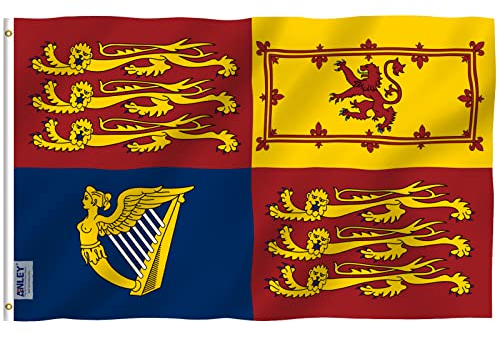 Anley Fly Breeze 3 x 5 Fuß United Kingdom Royal Standard Flag – Canvas Header und Double Stitched – British UK England Great Britain Queen Elizabeth II Flags Polyester mit Messingösen 3 x 5 Ft