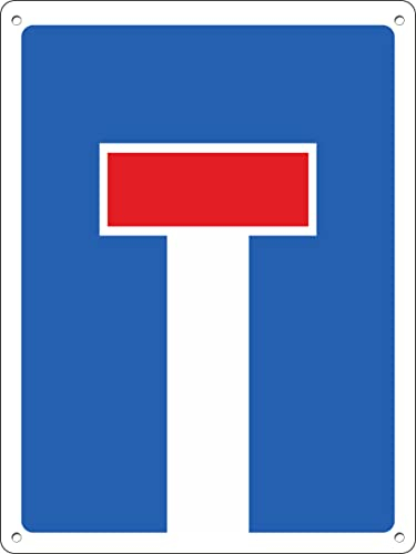 Pubblimania STRADA SENZA USCITA | Cartello in Alluminio per esterno metallo resistente spessore 3 mm (Cm 20x30, Strada senza Uscita)