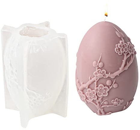 3D Ostereier Silikonform, Ostern Blume Eier Kerzenformen Seifenform Ei Silikon Backform Blume Ostereiform für DIY Tortendeko,Seife, Sojawachs Kerzen,Schokolade, Ostergeschenke