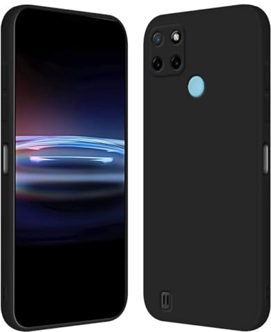 RankOne Funda para Realme C21Y / Realme C25Y (6.5 Inches) Carcasa de Silicona de TPU Suave - Negro