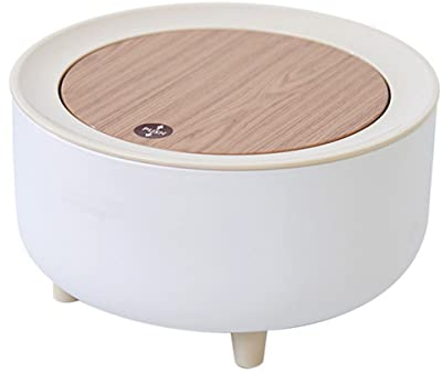 VILLFUL Desk Trash Can with Press Lid Compact Rubbish Bin for Home Office and Dormitory Space-saving Desktop Waste Container for Paper Waste and Crumbs