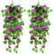 Adisputent 2 Stück Künstlich Hängende Blumen, Blauregen Efeublumen Künstlicher Hängender Glyzinien,Kunstblumen Veilchen Hgende Blumen für Outdoor Heimdekoration Garten/Hof Schnur Blumendekoration Gelb