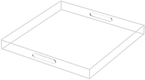 BEYLANG Transparente Acryl-Serviertabletts für Ottomane Couchtisch (transparent, 61 x 61 cm)