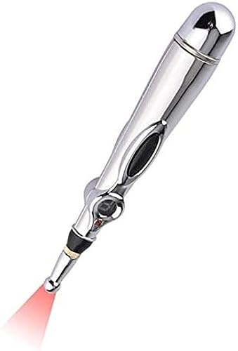 Bolígrafo Meridiano De Cinco Cabezales, Bolígrafo De Acupuntura Láser, Bolígrafo De Masaje Energético A Lo Largo del Meridiano, Bolígrafo De Fisioterapia para Dragar El Punto De Acupuntura,Plata,b