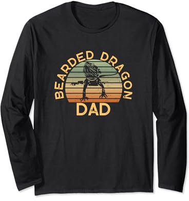Bearded Dragon Dad Funny Reptile Men Bearded Dragon Long Sleeve T-Shirt
