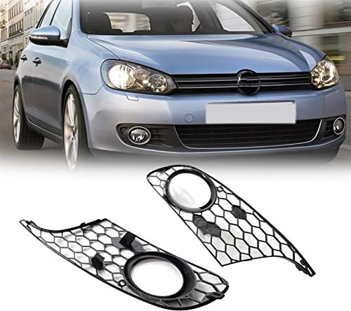 WMTCNC Griglie Paraurti Anteriore Fendinebbia Copertura per VW per Golf 6 VI MK6 2009 2010 2011 2012 2013 Fendinebbia Griglie A Nido d'Ape Maglia Stile