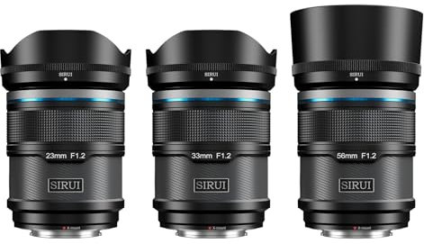 SIRUI Sniper Autofocus Objectifs Kit, 23mm, 33mm, 56mm F1.2 Grand Angle APS-C pour X-T4, X-T5, X-H1, X-H2/H2S, X-T3, X-T30, X-S10 (Monture X, Noir)