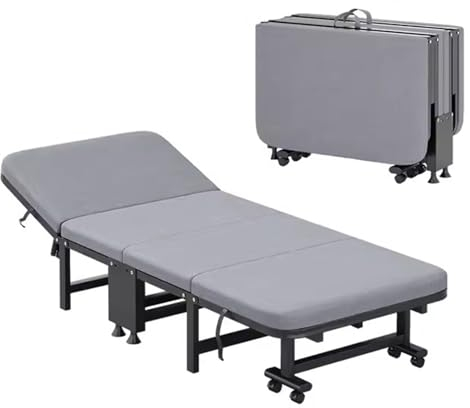 ErdBar Klappbett Klappbett aus Titanlegierung mit sechs verstellbaren Höhen am Kopf, platzsparend. Tragbares Beifahrerbett für einfache Mobilität(74.8 * 11.8 * 35.4in)