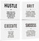 Motivational Grit Success Execute Hustle White Quotes Leinwandkunst, inspirierendes Wandkunst, Poster, Leinwand-Kunstdruck, gerahmt für Zuhause, Schlafzimmer, 12 x 12 x 4 Stück